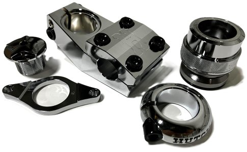 (image for) 1-1/8" Freestyle HOP-UP KIT, Stem 53mm + Compression Bolt + Gyro Plate + Seat Clamp + Headset, CHROME