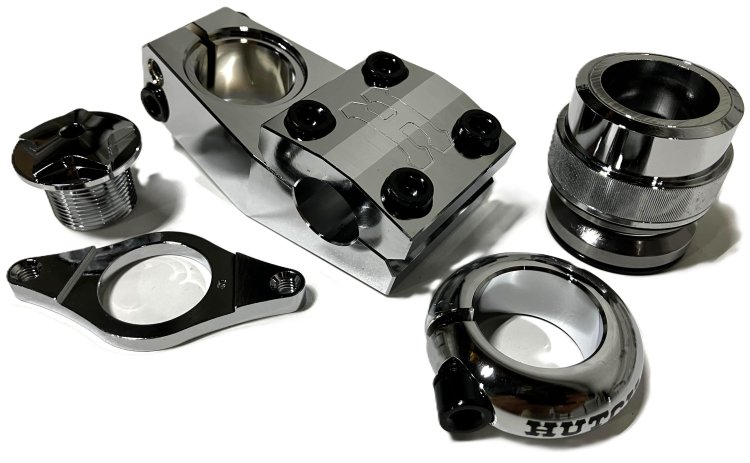 (image for) 1-1/8" Freestyle HOP-UP KIT, Stem 53mm + Compression Bolt + Gyro Plate + Seat Clamp + Headset, CHROME