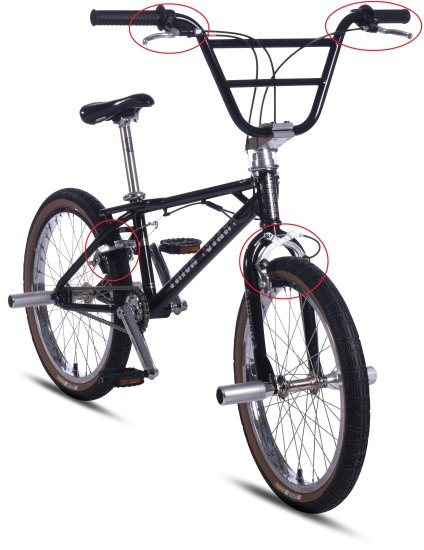 (image for) COPY Front & Rear Brake Calipers, Levers, and Cables for the Hutch Trick Star 26"